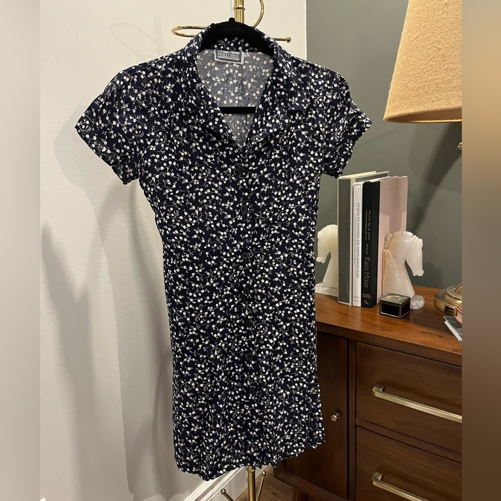 Floral 90s Black Mini Dress